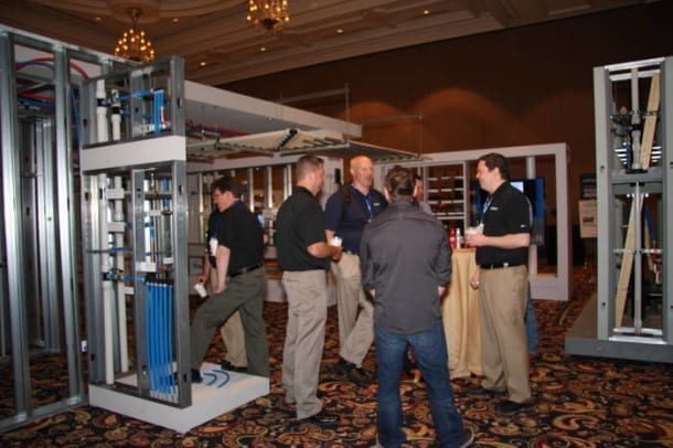 The commercial plumbing & hydronics mock-up showcases many of Uponor's latest innovations. 