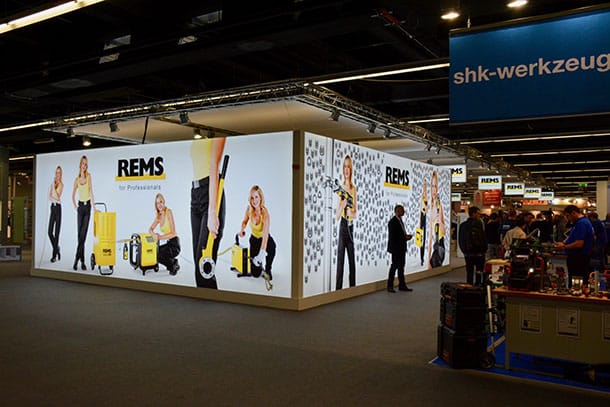 REMS, German piping tool manufacture with the largest tool display at the show.