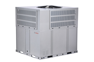 Bosch Thermotechnology Inverted Ducted Packaged System, HVAC, Inverter Ducted Packaged (IDP) air-source heat pump system, SEER rating of 19