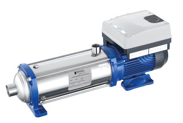 Goulds Water Technology, Xylem, e-HME and e-SVE pumps with integrated and Variable Speed Control, plumbing, pumping