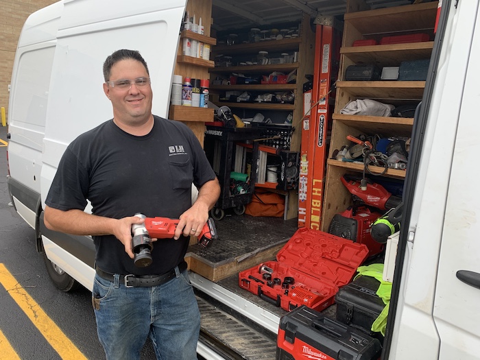 Milwaukee M18 Force Logic Knockout Tool, knockout tool, electrical, electricians, plumbing, LH Block Electrical Company, LLC
