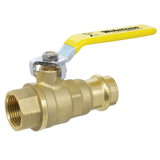 NIBCO press × NPT products, ball valves with reversible handles, elbows, and couplings, plumbing, HVAC, heating