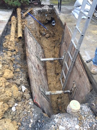 trench collapse, trench safety, plumbing, OSHA, plumbing safety, shoring