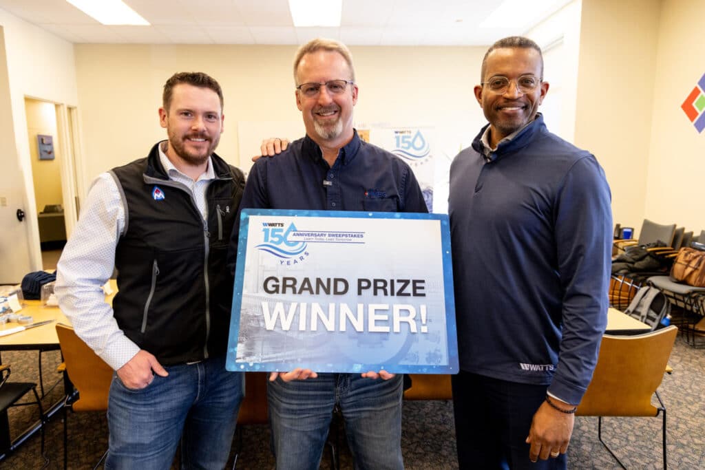 Watts Announces Grand Prize Winner of 150th Anniversary Sweepstakes